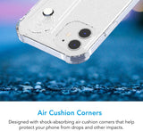 Wuwedo iPhone 12/12 Pro Clear Glitter Case with Hand Strap , Sparkle Bling Cover Case with Adjustable Wrist Strap Stand Holder and Key Ring for Girls Women